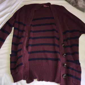 Stripped knit cardigan